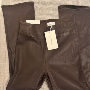 Frame Denim Chocolate Faux Leather Pants